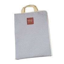 A4 사이즈 캔버스 노트북 패드 가방, 라이트그레이