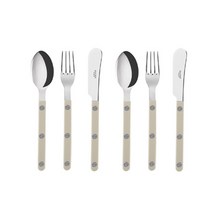 사브르 비스트로 티스푼 + 케이크 포크 + 버터 스프레더 세트, 라이트카키, 티스푼 2p + 케이크 포크 2p + 버터 스프레더 2p