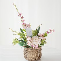 블루밍앤미 조화 네츄럴 아바카 핑크 센터피스, 혼합색상, 1개