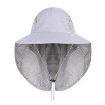 엔젤야옹 메쉬 하이킹 햇빛가리개 모자, 라이트그레이