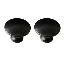 팝마인즈 모던 심플 원형 가구 손잡이 2p, 블랙엔틱