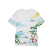 HAZZYS 여성용 프린트 면 반팔티셔츠 HSTS1B433