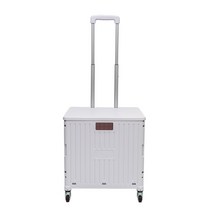 유로파크 브레이크형 4발 폴딩카트, 화이트, 1개