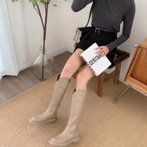 도도팩토리 여성용 마요로릴 웨스턴 옆지퍼 롱부츠 힐