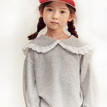 여아용 로맨틱한 프릴레이스카라 가을맨투맨티