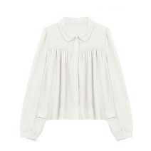 탱커스 둥근 카라 셔링 블라우스