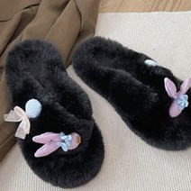 조이슈 여성용 그린드 부드러운 실내외 털 뮬 슬리퍼