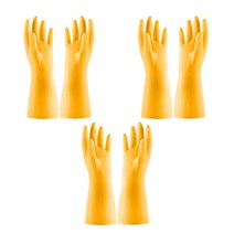 리즈제이니 라텍스 PVC 고무장갑 L 70g, 18 노란색, 3세트, 대(L)