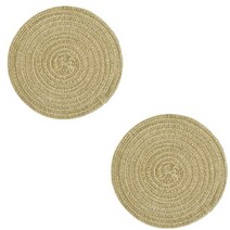w에이블 감성 원형 테이블 매트 컵받침 2p, 02 골드, 지름 30cm