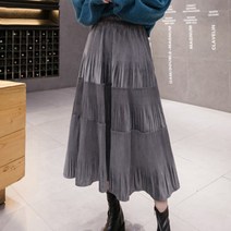 페이퍼먼츠 벨벳 캉캉 밴딩 롱 스커트 00804