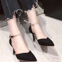 힌릴 여성 스트랩 하이 힐