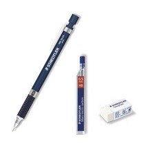 스테들러 메탈 제도샤프 네이비 925 35 05 + 샤프심 HB 250 05 + 미니 지우개 526 B40, 0.5mm, 1세트