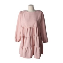 시크블랙 여성용 리어딜 골덴 퍼프 캉캉 미니원피스 OPS6964K1A