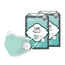 힐타임 여성용 투와이어 일회용 마스크 민트, 2개, 50개입