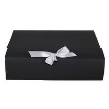 TCR 심플 베이직 선물상자 5p + 리본 5p 세트, 블랙(상자), 화이트(리본), 1세트