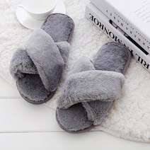 홀리버니 여성용 복슬복슬 털 방한 사무실 실내 슬리퍼 HLBN86501
