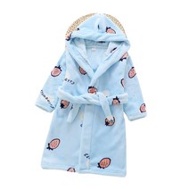 스타빈 아동용 패턴 후드 목욕가운 130호, 블루딸기