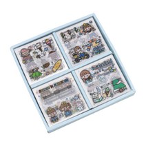 꾸꾸까까 다꾸 캐릭터 스티커팩 4종 x 25p 세트, 세계여행, 1세트