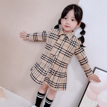 아르베 여아용 모닝 체크원피스