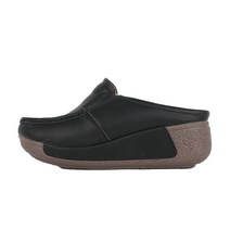 제이슈 여성용 소가죽 머스트 통굽 뮬 슬리퍼 5cm