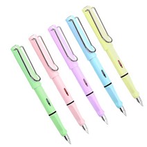 기화 순삭 만년필 0.5mm 5종 + 기화용 카트리지 50p 세트, F, 랜덤발송(만년필), 청색(카트리지)