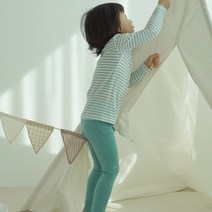 모이앤듀 아동용 줄무늬민트 40수 텐셀모달 9부 실내복 상하 세트