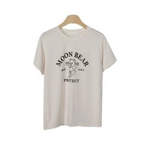 린다샵 여성용 아노미 레터링 나염 반팔 티셔츠 T8955K22