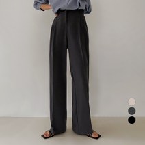 바블링브룩 여성용 핀턱 밴딩 와이드 슬랙스 FREE