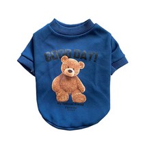 펫코노미 반려동물 곰돌이 티셔츠, 블루
