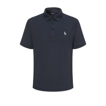 헤지스골프 남성용 ESSENTIAL 블랙 솔리드 냉감 반팔 카라 티셔츠