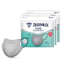 크리넥스 라이트핏 마스크 대형 KF94, 라이트그레이, 3개, 17개입