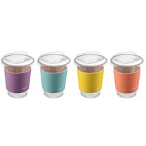 커피촌 PET컵 92mm x 107mm 410ml + 스트로우프리 리드 + 커피한잔 홀더 세트, 100개