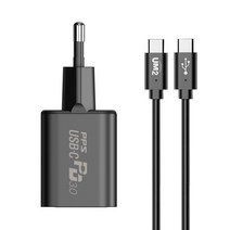 유엠투 33W USB PD GaN C타입 QC PPS 미니 고속 충전기 UM-PD33Wmini + 케이블 100W 세트, 블랙(충전기), 1세트