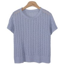 여성용 시일랏 라운드넥 데일리 반팔 니트 NT3703K25