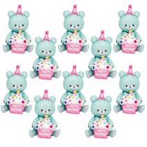 스탠딩에어벌룬 생일곰 57cm, 민트, 10개