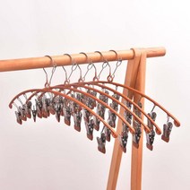 와템 양말 속옷 건조 다기능 10클립 옷걸이, 5개, 골드