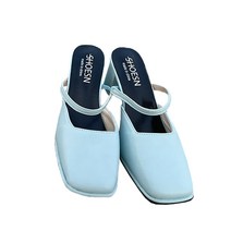 슈즈앤 여성용 사각코 스트랩 통굽 뮬 블로퍼 SN347