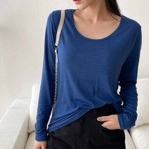 제이스타일 빅사이즈 제프리 U넥 골지스판 티셔츠