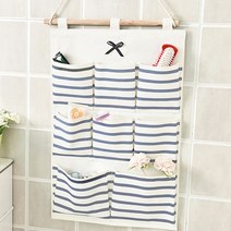 트리 스트라이프 벽걸이 포켓 수납함 8칸, 혼합색상