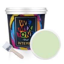 WEMIXTONE 내부용 INTERIOR 수성 페인트 1L + 붓, WMT0455P01(페인트), 랜덤발송(붓)