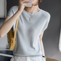 페이퍼먼츠 여성용 가오리핏 빽단추 니트 티셔츠 02156