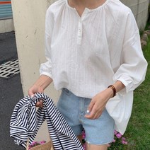 패션공감 차이나카라 루즈핏 블라우스