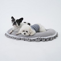 반려동물 베네슈 레이스 반달 방석, check black