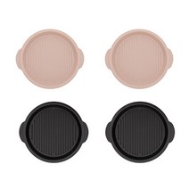 플레이팅 원형접시 4p 세트, 샌드베이지, 샌드블랙, 샌드베이지 2p + 샌드블랙 2p, 1세트