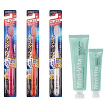 EBISU 마스터케어 칫솔 랜덤발송 3p + 민트비타치약 오리지널 120g + 40g, 1세트
