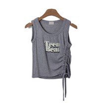 여성용 네든터 골지 레터링 셔링 민소매 나시 NS652K26