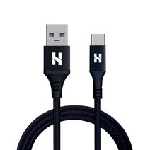 힐링쉴드 USB A타입-C타입 고속 충전 케이블 WAVE IC02, 100cm, 블랙