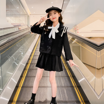오렌지다몸 여아용 Y자수 세라 자켓 주름 치마 2종 세트