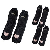 클레어라 여성용 따뜻한 고양이 귀여운 수면 양말 3켤레