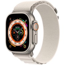 Apple 애플워치 Ultra 알파인 루프 49mm GPS+Cellular 티타늄 케이스, 스타라이트 Large